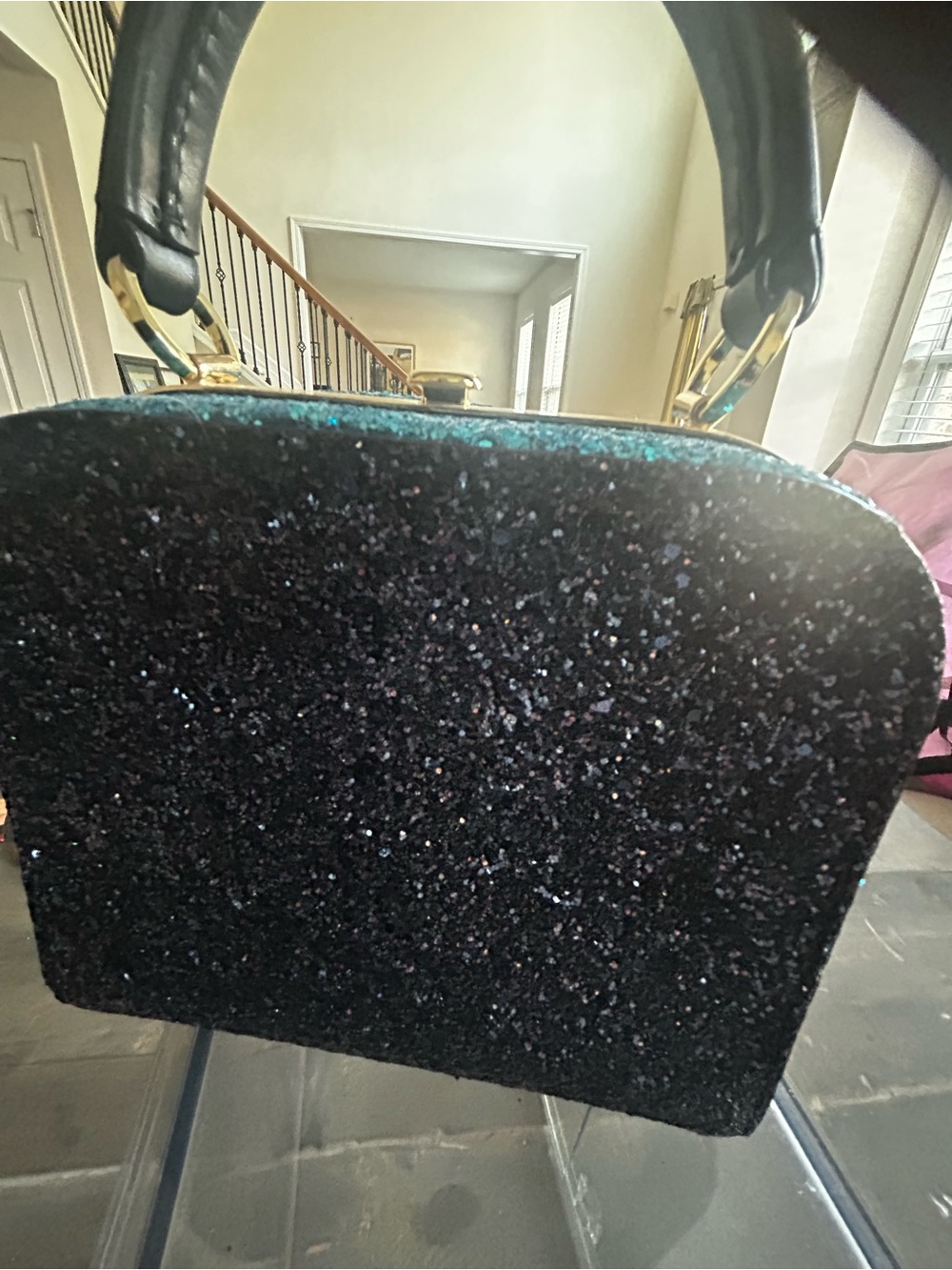 kate spade Navy & Teal Glitter Jeweled Top-Handle Mini Bag From the Miss Piggy - Picture 7 of 8